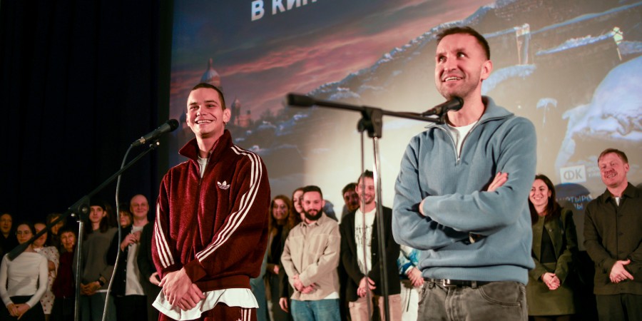 Актёры Слава Копейкин и Иван Добронравов на премьере к/ф «Красавица»