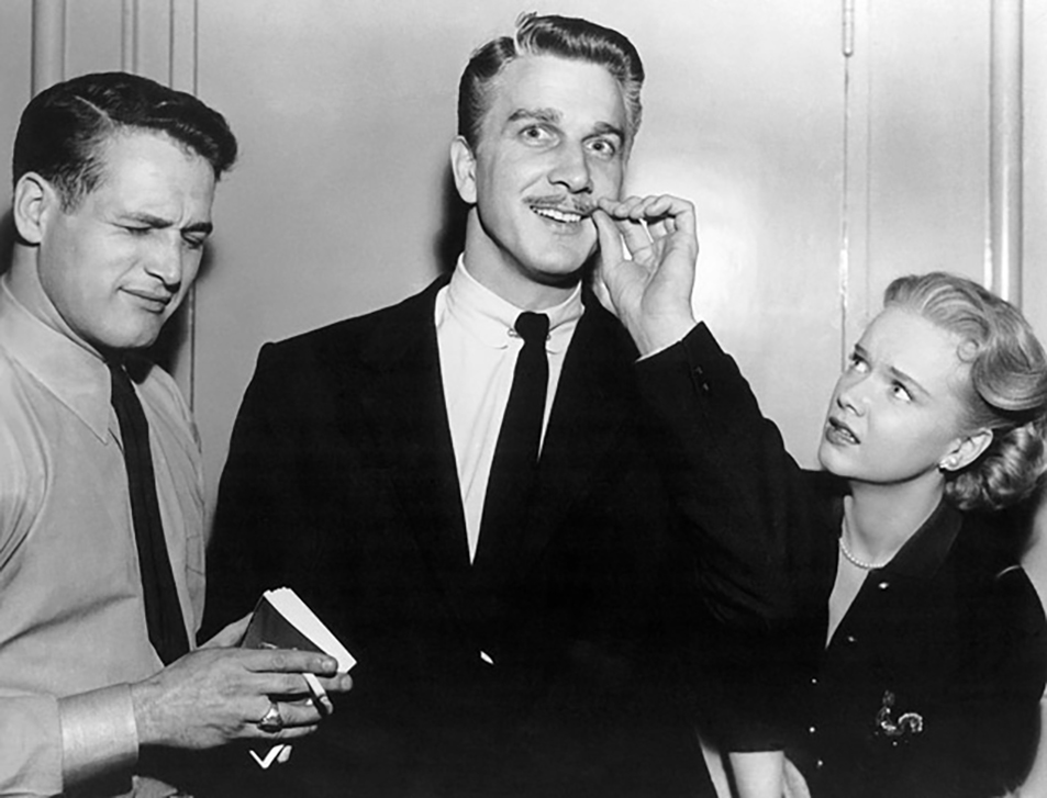 Paul-Newman-Leslie-Nielsen-and-Anne-Francis-on-the-set-of-The-Rack.jpg